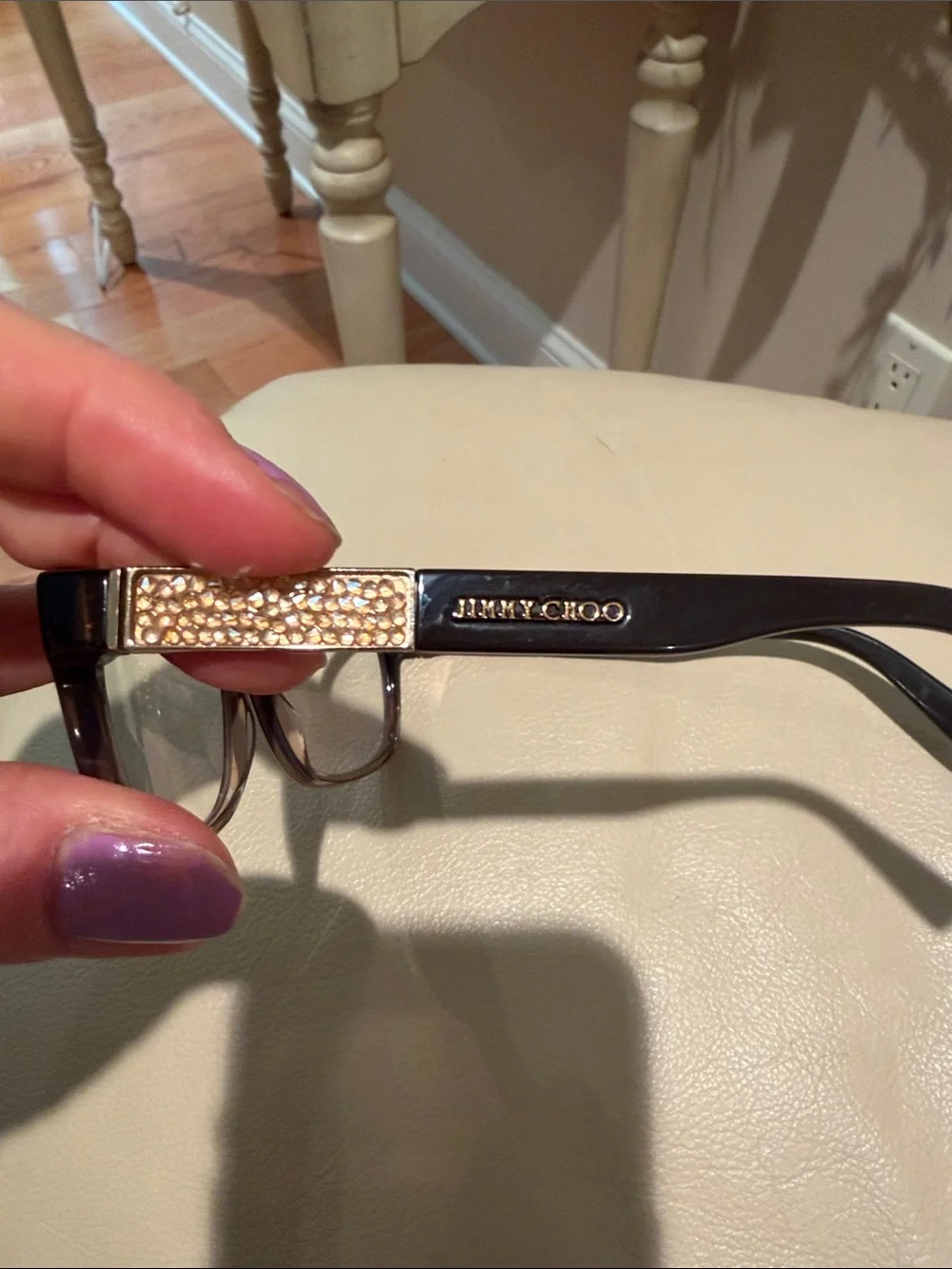Jimmy Choo Two-Tone Brown and Pink Gradient Rectangle Glasses